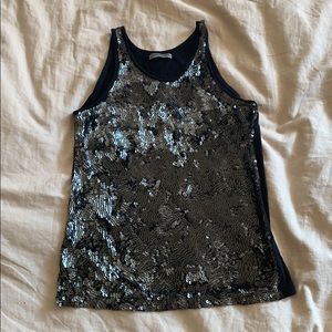 hand sewn sequins panel tank